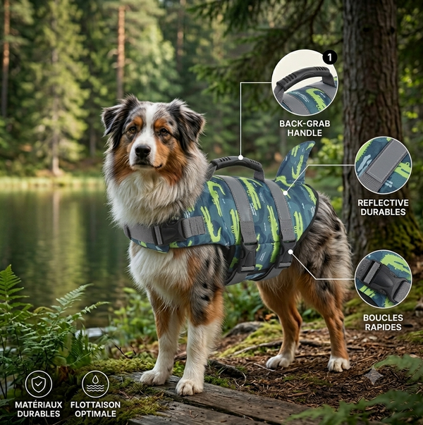 Gilet de Sauvetage Chien — Modèle Caraïbes