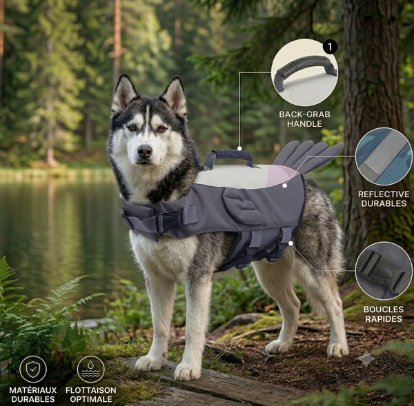 Gilet de Sauvetage Chien — Modèle Corsica
