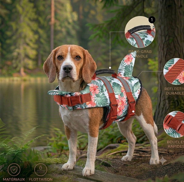 Gilet de Sauvetage Chien — Modèle Pacifique