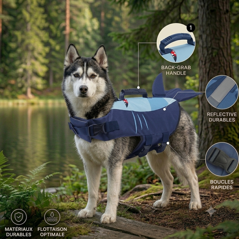 Gilet de Sauvetage Chien — Modèle Bretagne