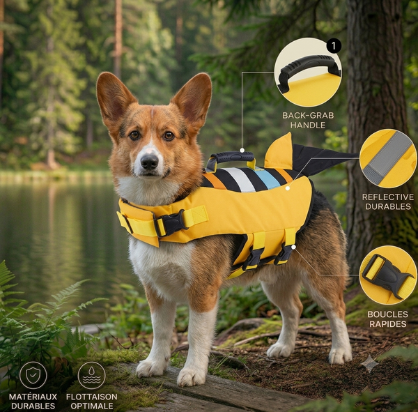 Gilet de Sauvetage Chien — Modèle Côte d'Azur